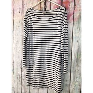 J. Jill Lightweight Striped Tee Shirt Dress Size Medium 💕❤️